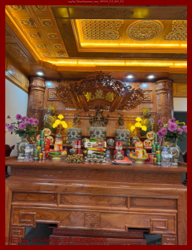 Bàn thờ gỗ gõ đỏ tự nhiên